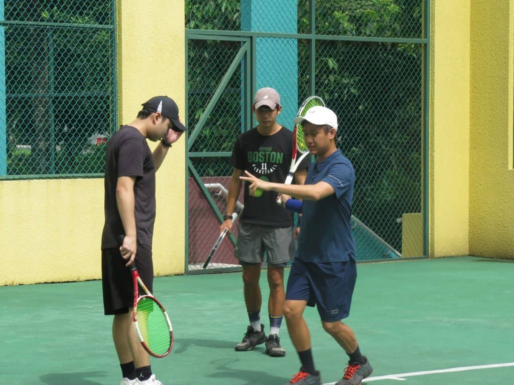 group tennis lesson